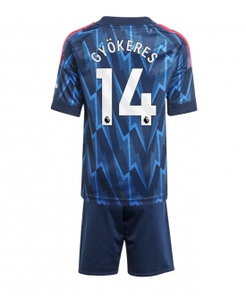 Arsenal Viktor Gyokeres #14 Maglia Gara Trasferta Repliche 2025-26 Bambino Maniche Corte